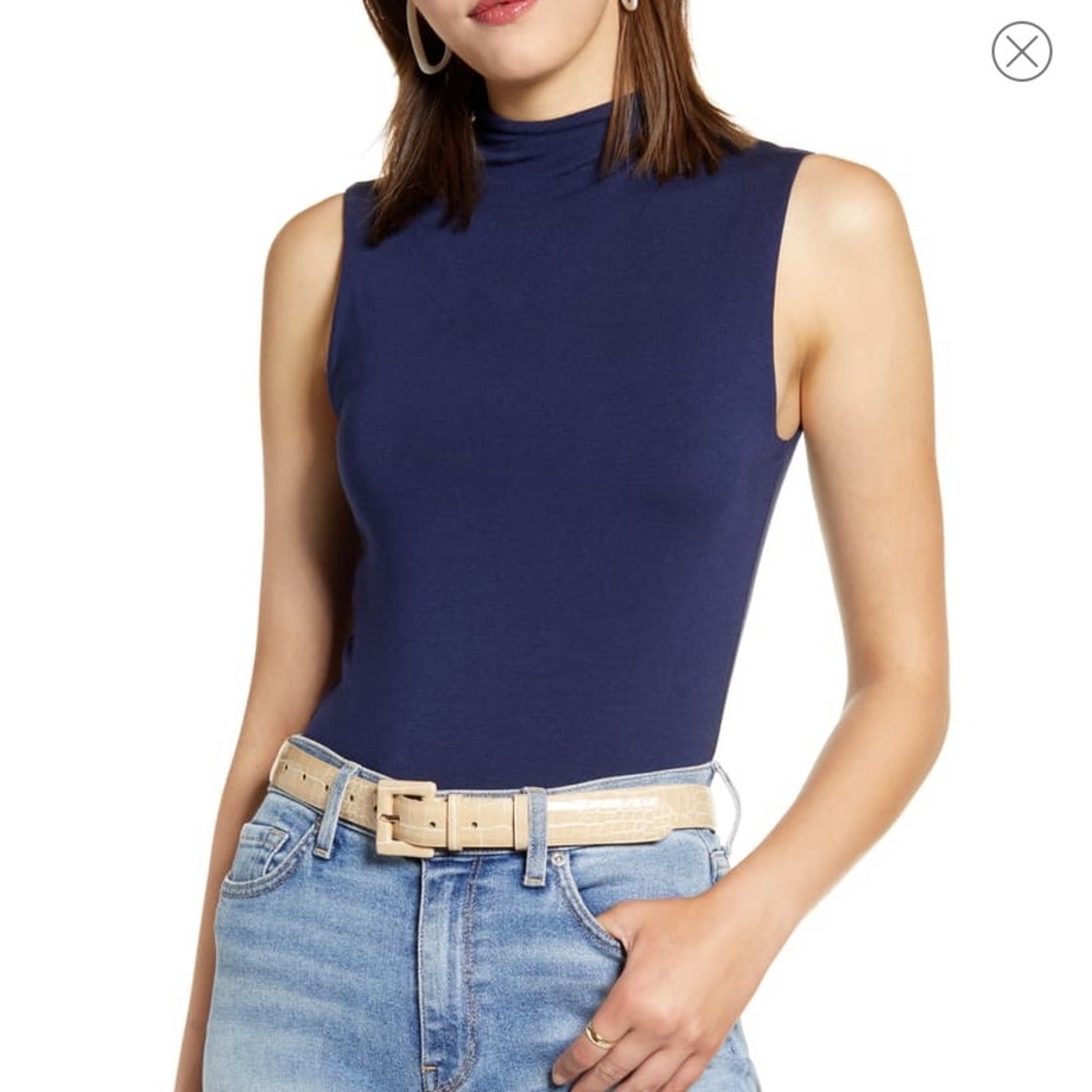 Halogen | Mock Neck Sleeveless Pink Top | S